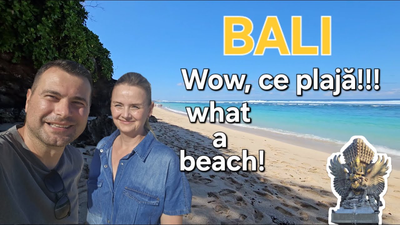 Bali 🌴 Wow, oare asta e cea mai frumoasă plajă de pe insulă?🏖️ Am găsit o mega statuie 😯