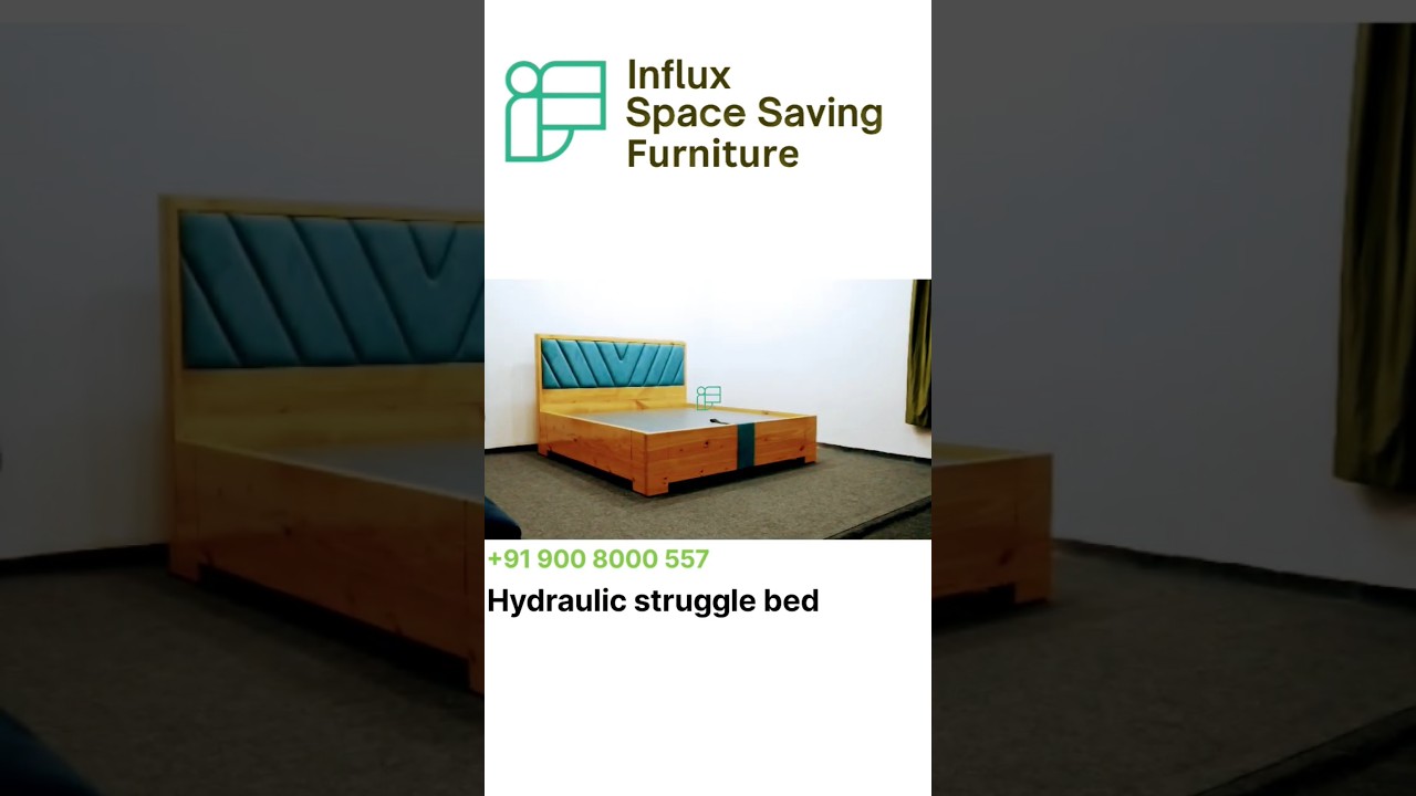 Hydraulic storage cot pine wood  | Influx space saving furniture