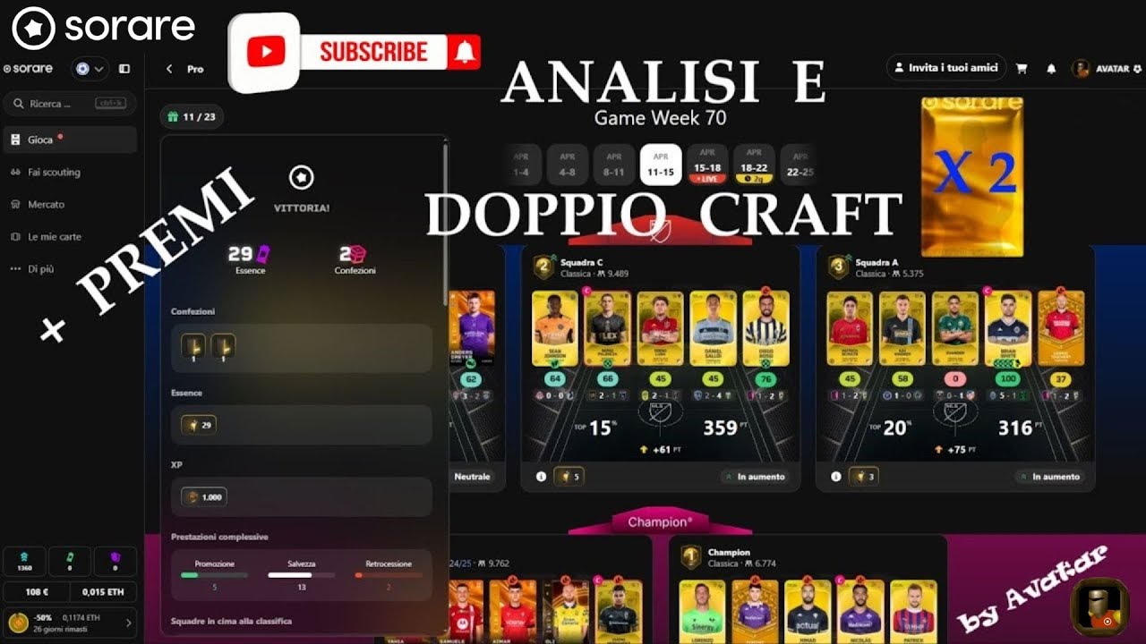 SORARE - LA MIA ROAD TO GLORY: ANALISI E DOPPIO CRAFT