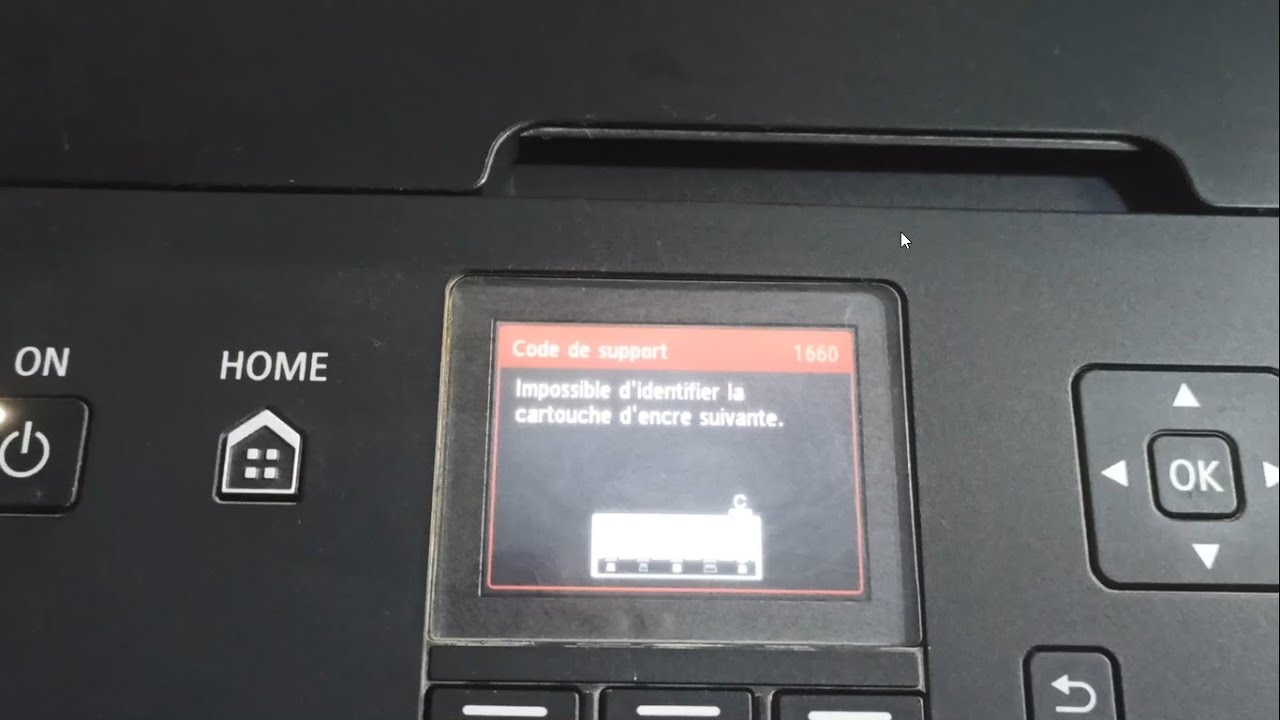 code de support 1660 canon pixma mg 5750