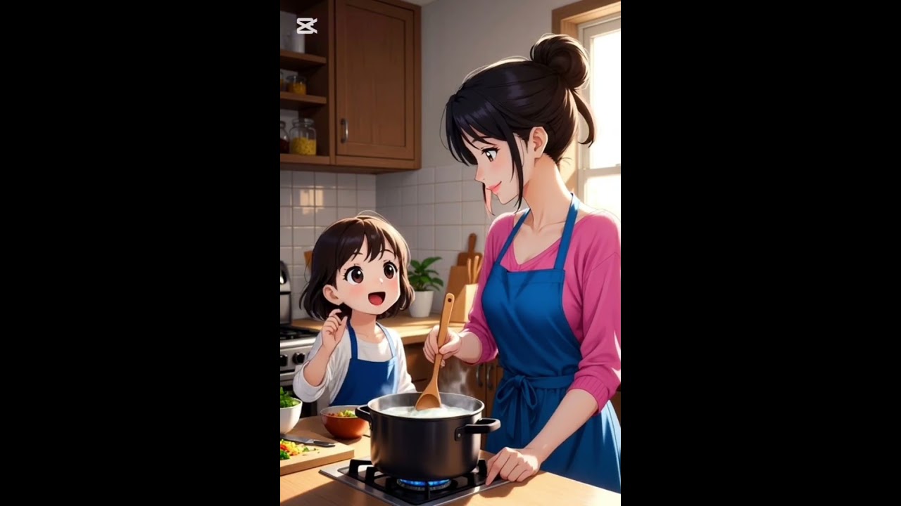 Mẹ ơi tại sao con gái phải nấu ăn mà k phải con trai 