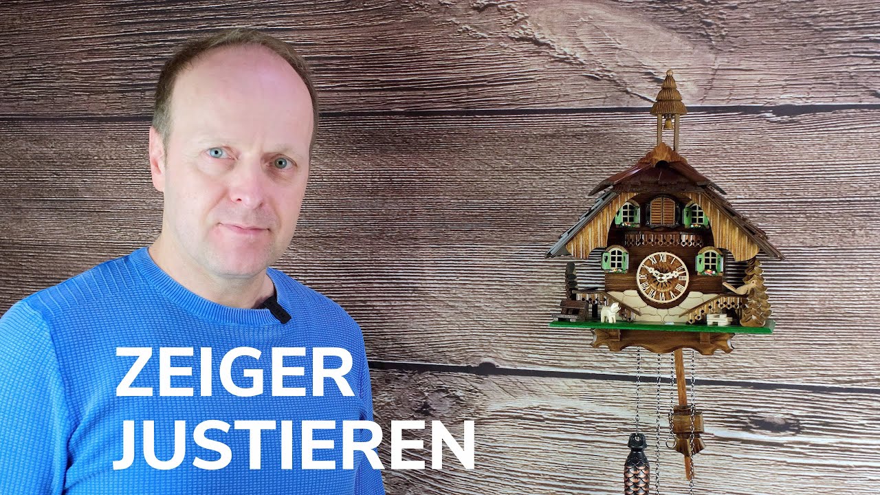 Zeiger einer Quarz Kuckucksuhr einstellen oder justieren - [4K]