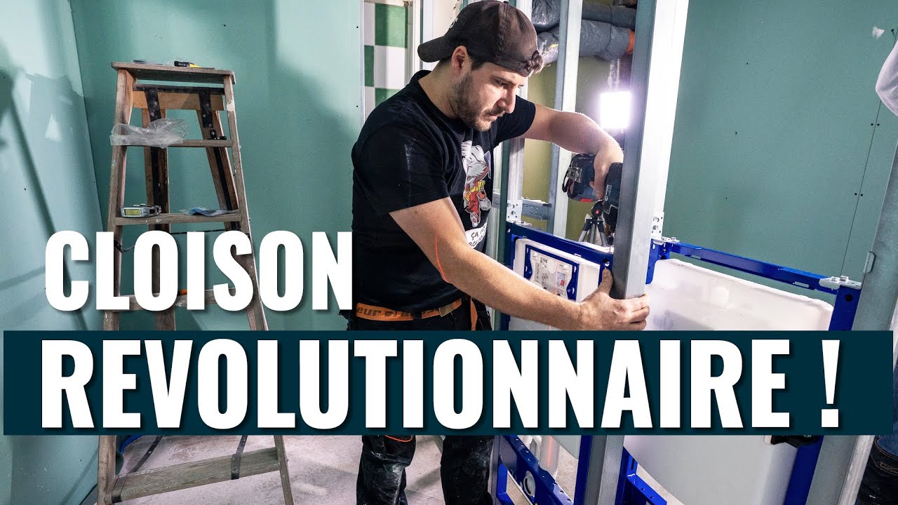 On installe une CLOISON TECHNIQUE REVOLUTIONNAIRE Chantier LJVS