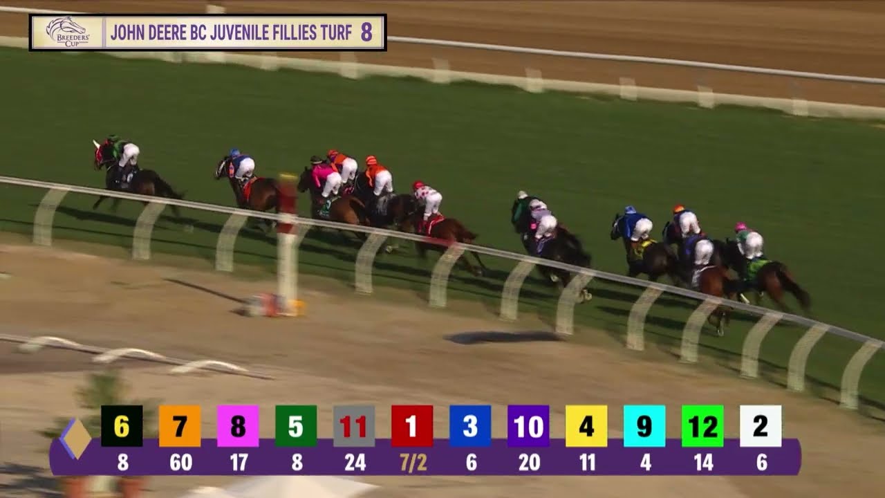 Балантина (Ирландия) побеждает в восьмой гонке BC Juvenile Fillies Turf G.I в Дел Мар 31 октября ...