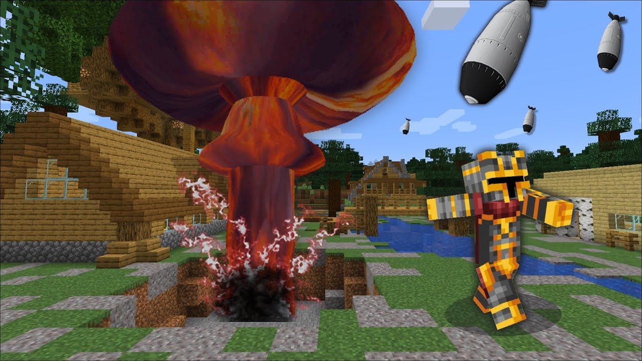 Minecraft RAINING NUKE VS VIRUS CONTAMINATION MOD / FIGHT OFF THE RADIOACTIVE VIRUS!! Minecraft Mods