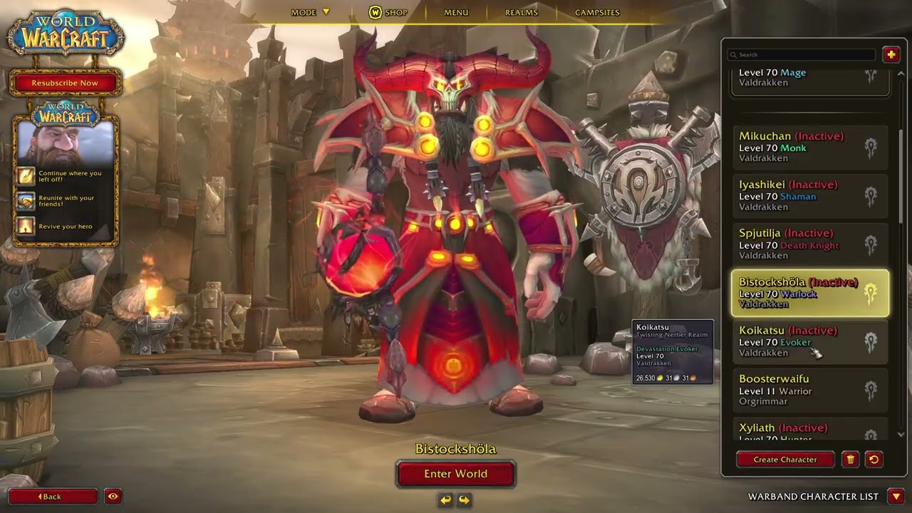 61 LEVEL 80's || My WoW The War Within Account!