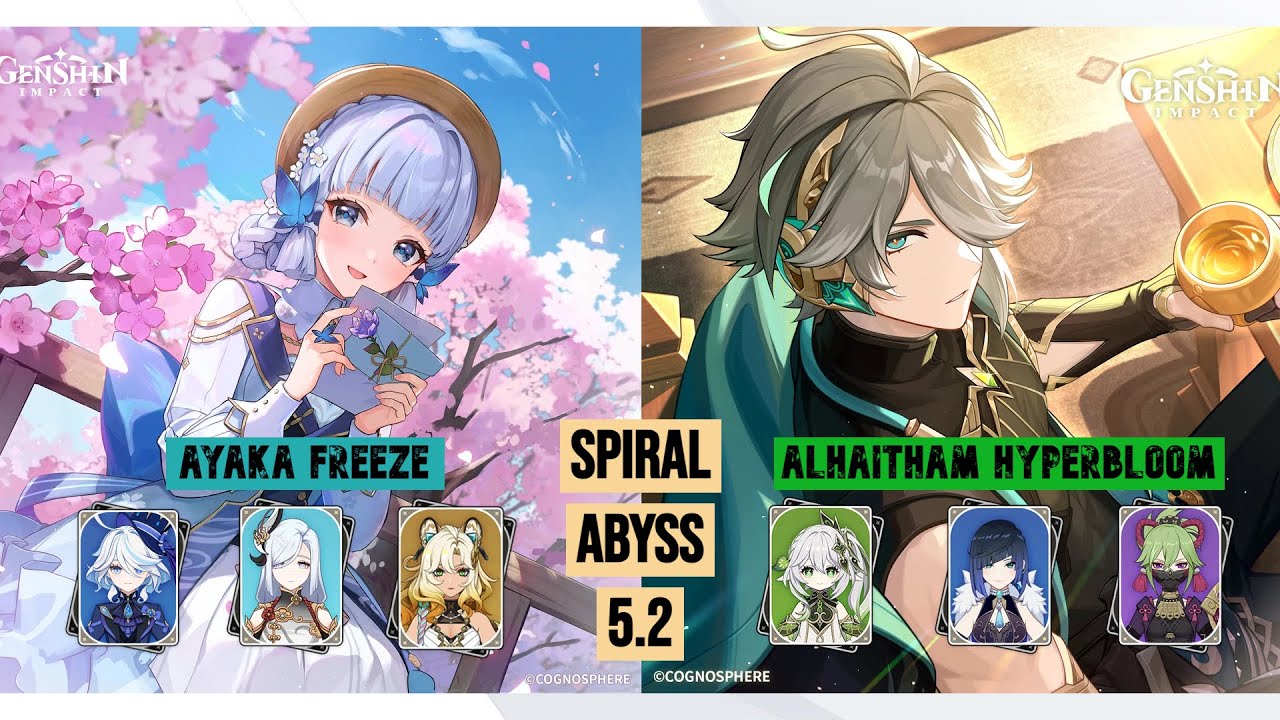 C0 Ayaka Freeze & C0 Alhaitham Hyperbloom | Genshin Impact Abyss 5.2 Floor 12 (9 Stars)