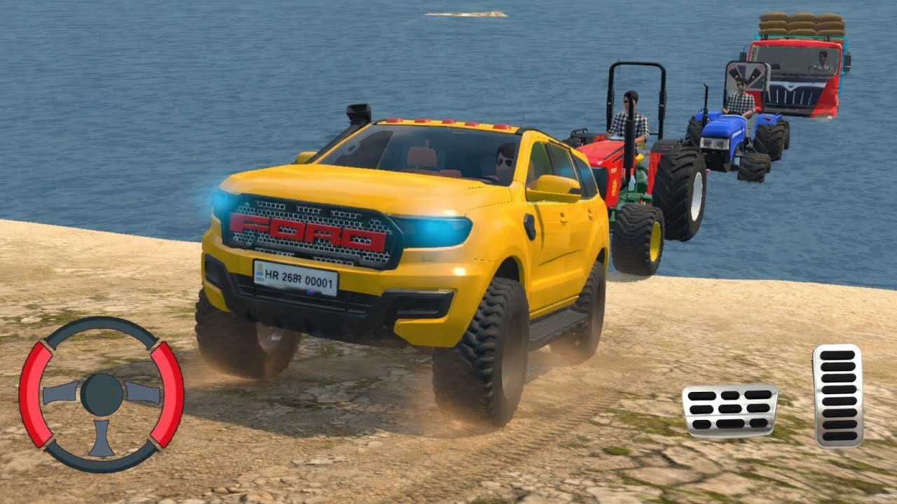 Indian Truck Stuck In sea and Tractors and Car Rescue The Truck From sea | tractor game truck game 