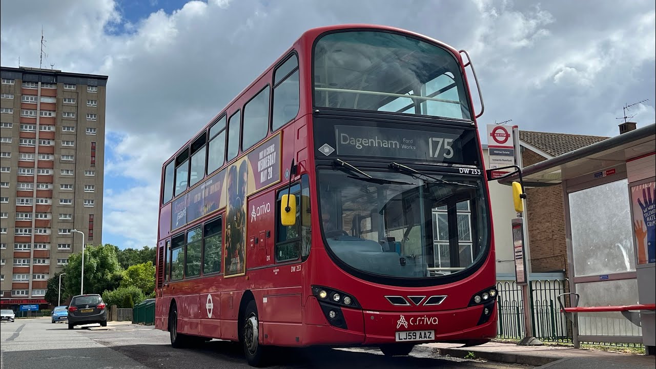 Full Route Visual. Route 175: Hillrise Estate - Dagenham, New Road | Gemini 2 DW 253 LJ59 AAZ