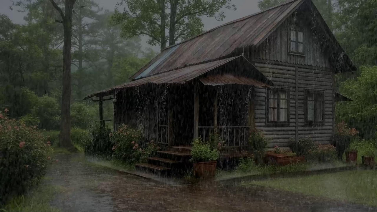 Rain sounds promoting emotional balance easing stress while guiding restful peace