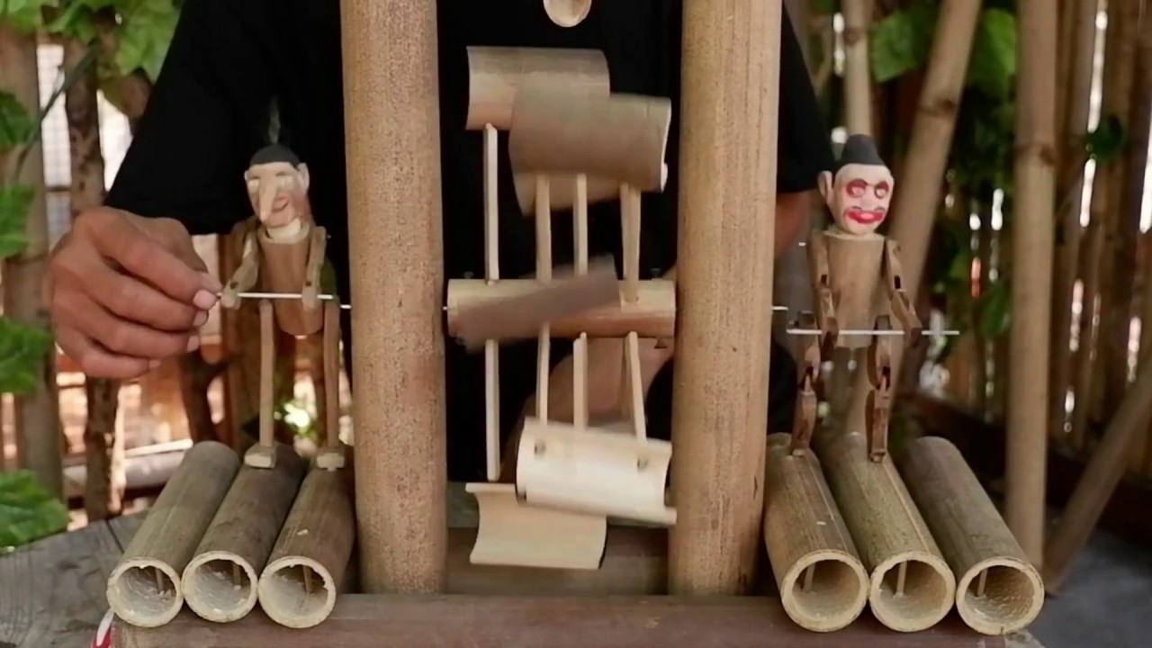 Kerajinan Bamboo || Membuat Kincir Air Model Petruk Gareng