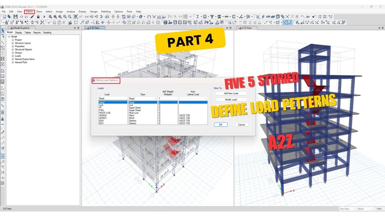 How to Define Load patterns in Etabs Part-4 l Civil Engineers Academy l
