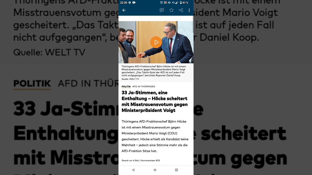 Thüringens AFD Scheitert mit Misstrauens Votum Voigt bleibt weiterhin Ministerpräsident vonThüringen