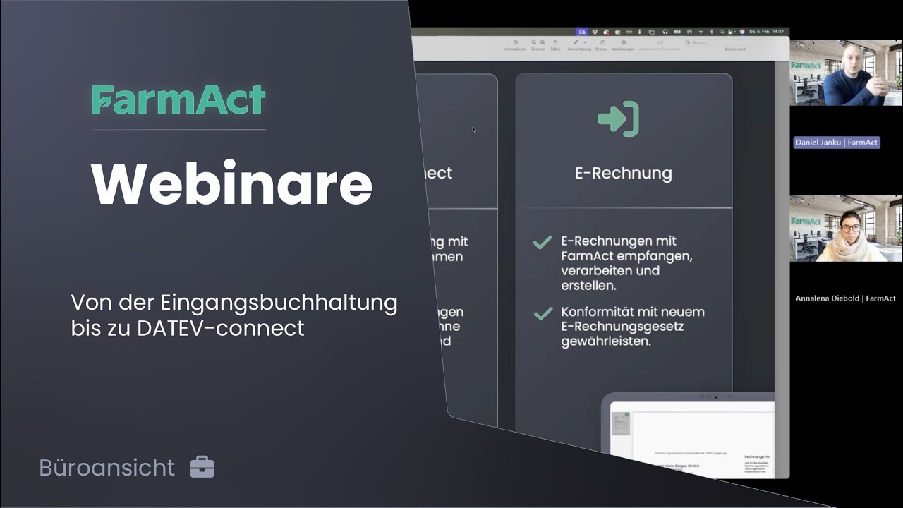 FarmAct Webinare - Von der Eingangsbuchhaltung bis zu DATEV-connect