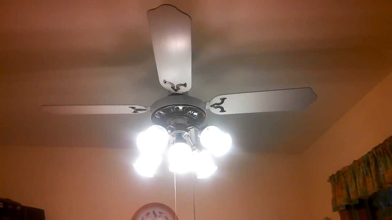 Lasko Ceiling Fan (70s, spinner/top mount, ornate bottom plate, made in Japan)