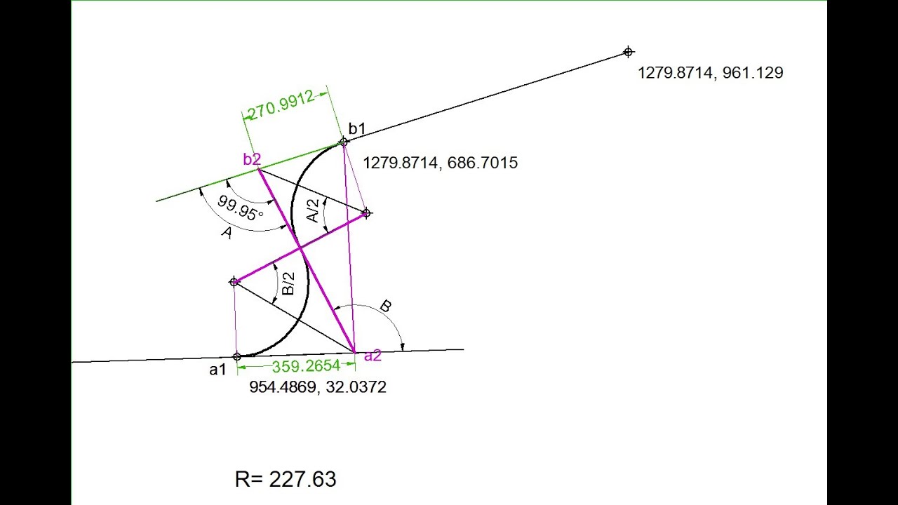 SOLVE THE EQUAL RADIUS REVERSE CURVE