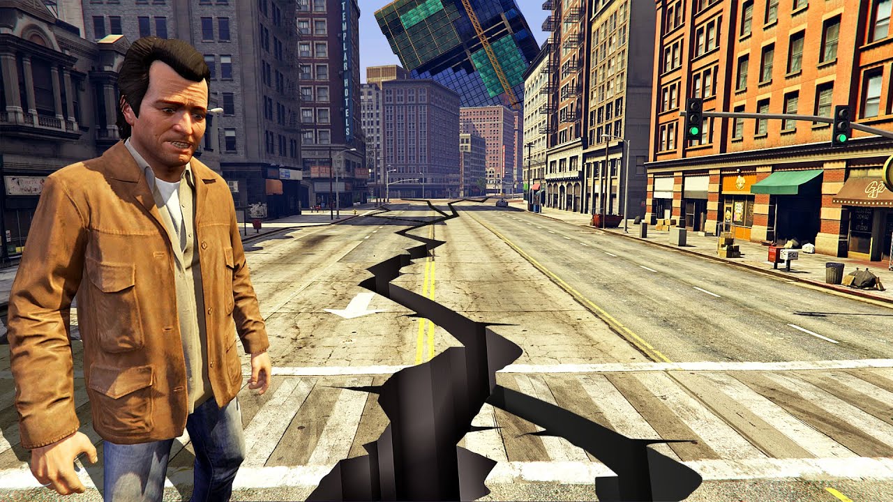 قراند 5 : زلزال مدمر يضرب لوس سانتوس | GTA V Mega Earthquake