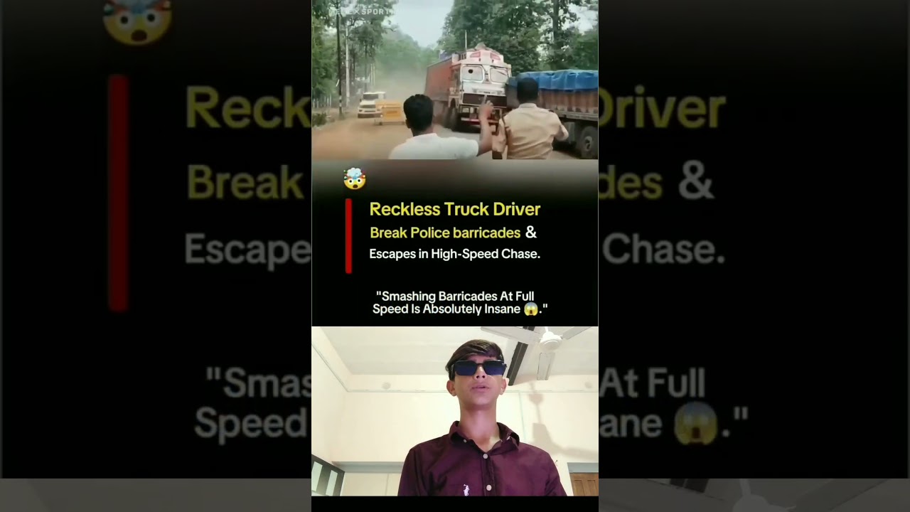 Reckless truck driver Break Police barricades #ytshorts #viralvideo #trendingshorts
