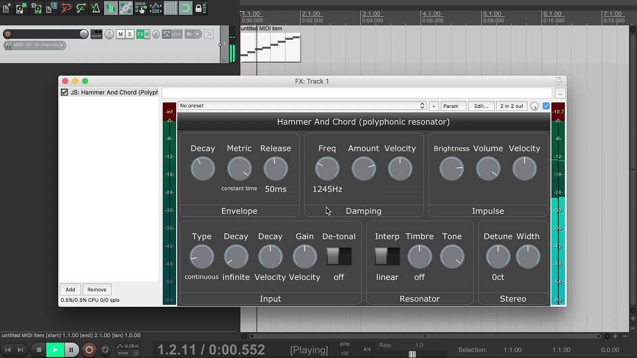JSFX: Hammer And Chord - Part 1 (Synthesiser)