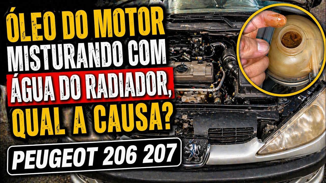 CARRO COM ÁGUA DO RADIADOR MISTURADA COM ÓLEO DO MOTOR/JUNTA DO CABEÇOTE QUEIMADA PEUGEOT 206 207!