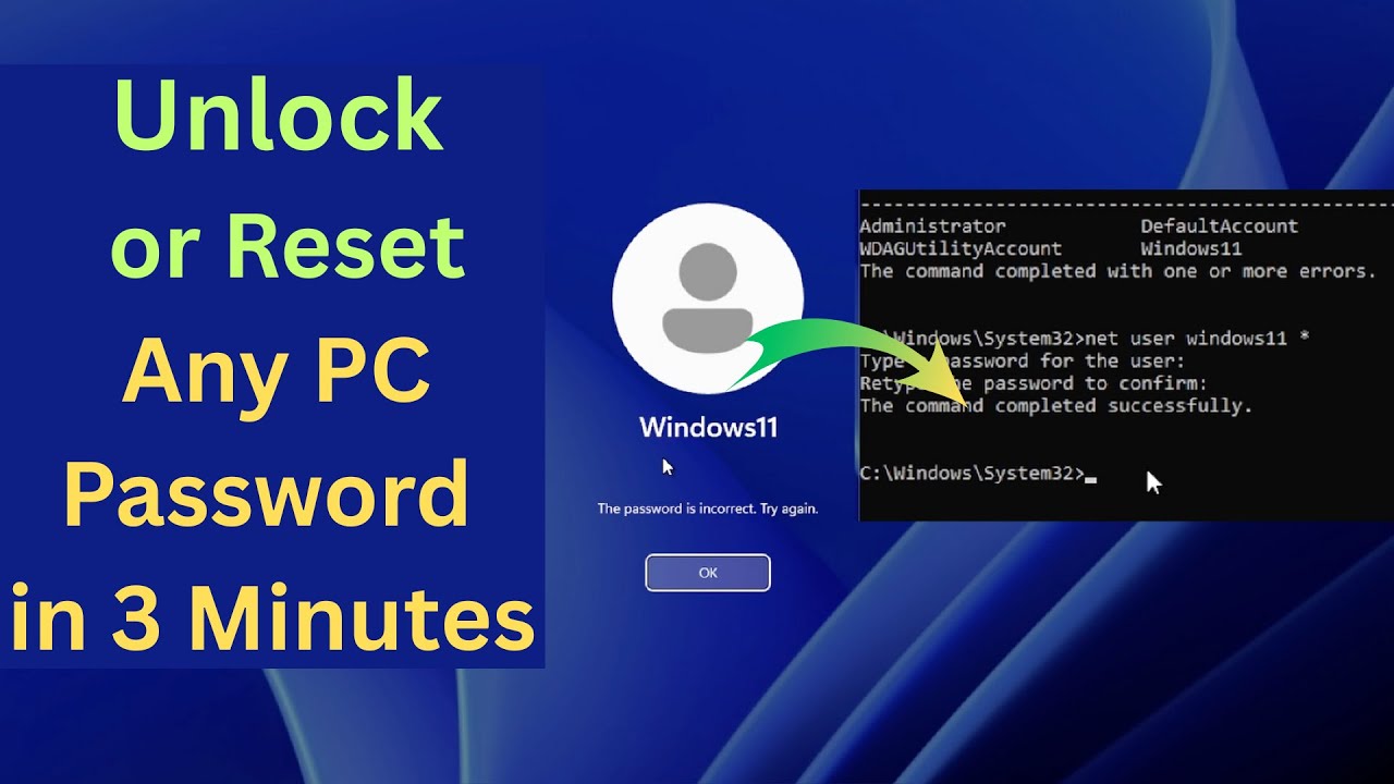 How To Reset Administrator Password and Unlock any PCs In Windows 11✅