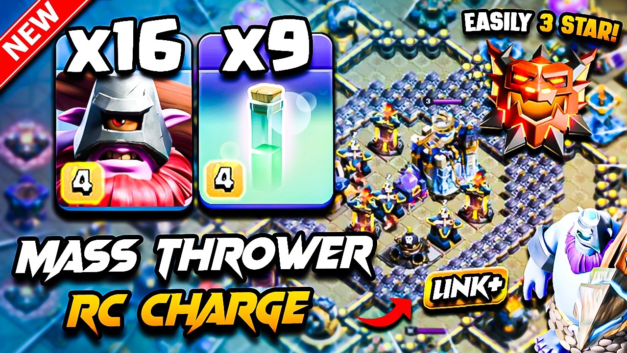 Th18 THROWER Attack With RC CHARGE Clash of Clans | TH18 Attack Strategy With THROWER (Town Hall 18)