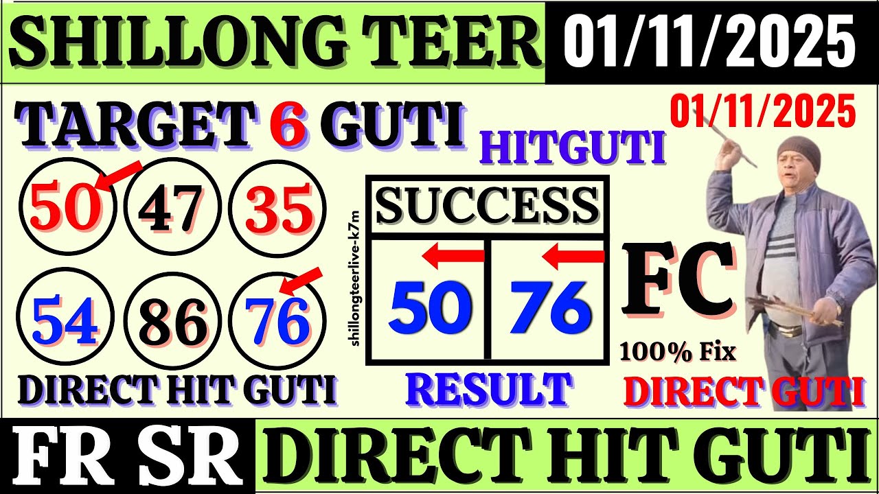 (Fix Guti) Shillong Teer Target ( 01-11-2025 ) @Common Number @hit Number #Shillong Teer common guti