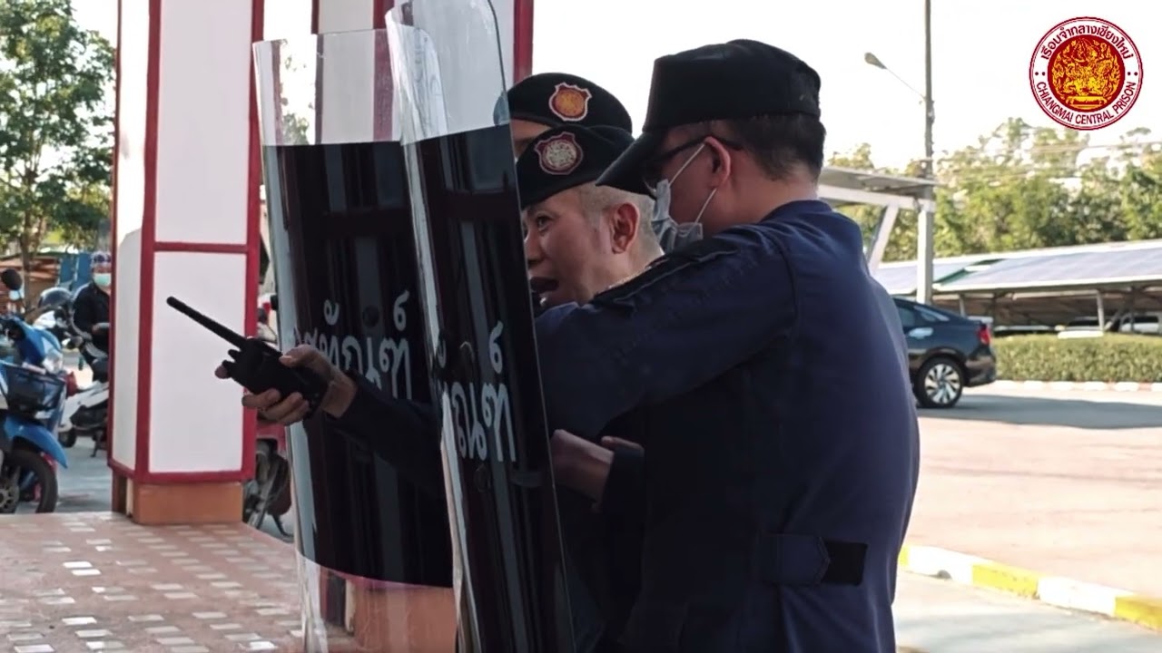 เรือนจำกลางเชียงใหม่ ซ้อมแผนระงับเหตุ กรณีผู้ต้องขังก่อเหตุจับตัวประกัน บริเวณประตู 1