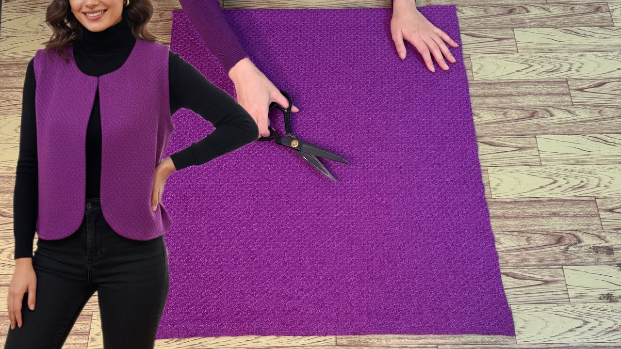 Прощайте, выкройки! Как сшить зимний жилет всего за 10 минут! ❄️✂️