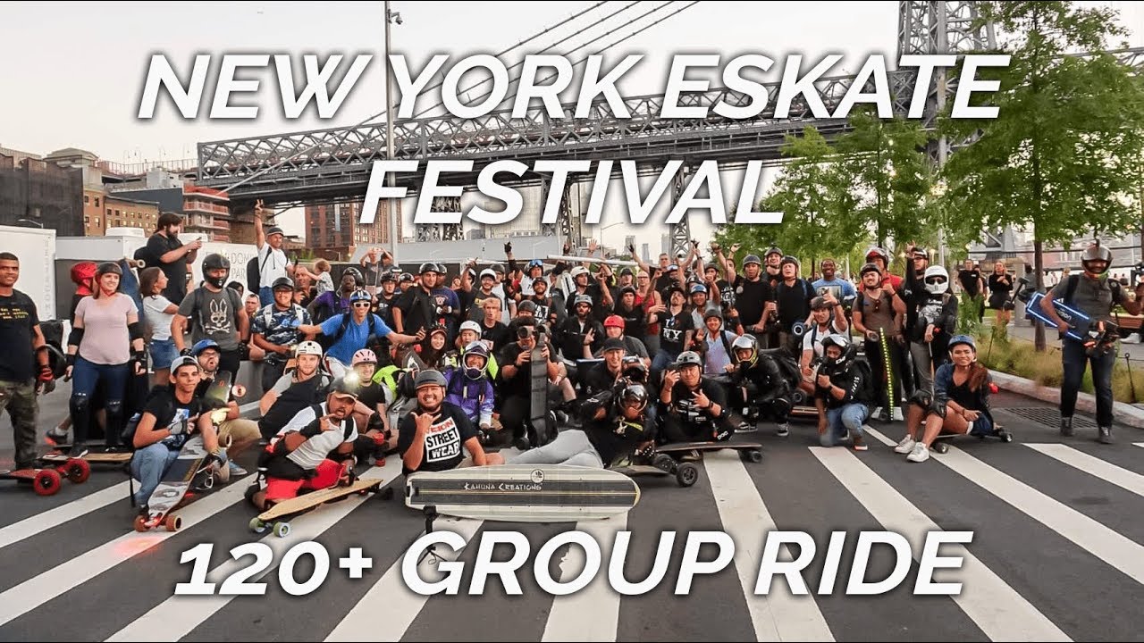 First Ever eSkate Festival, World Record 120+ Group Ride, DC ESK8 - NYEF 2018
