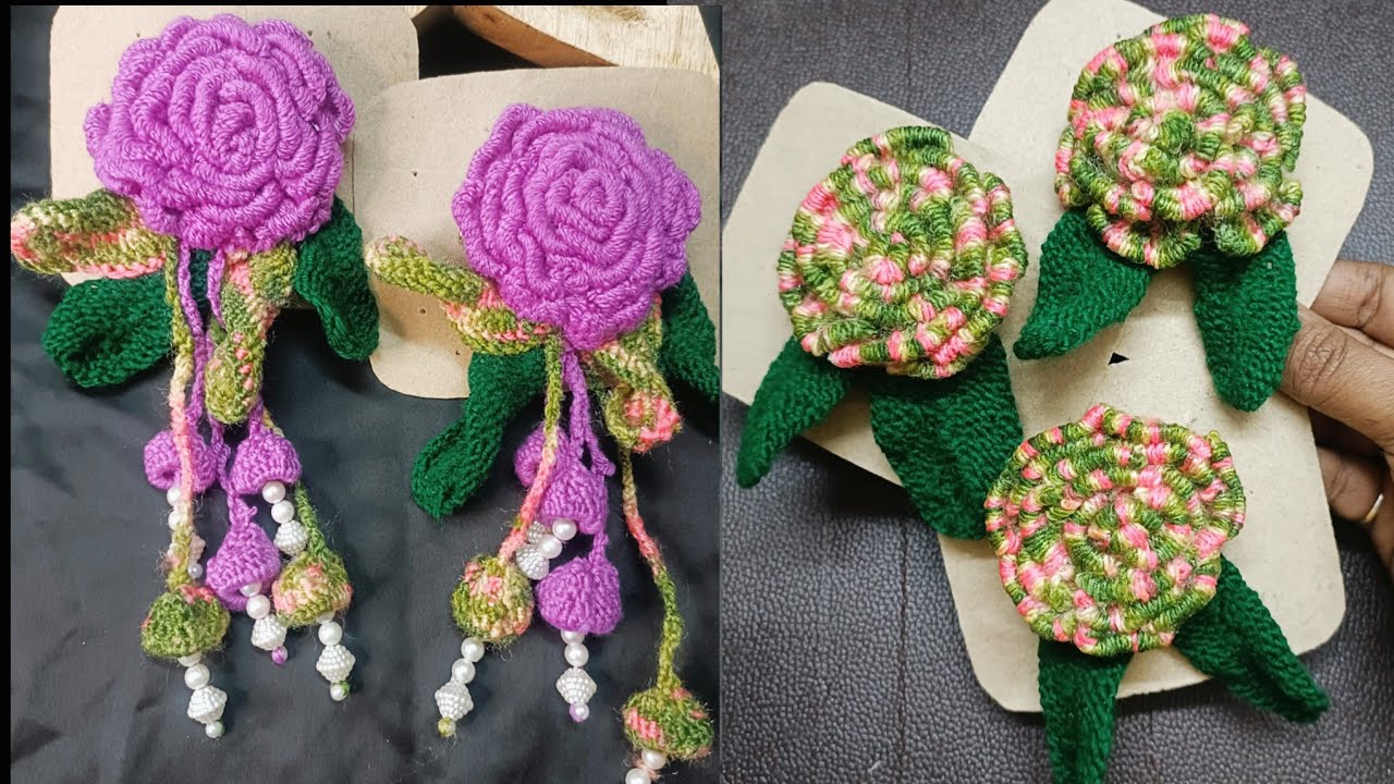 2 Beautiful Handmade Wool Hair Clip Designs | DIY Hair Accessories Jewellery Tutorial | Gift Idea's 