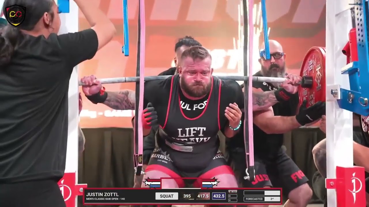 Justin Zottl &bull; 2nd place 1,042.5kg Total (Raw w/ Wraps) &bull; 140kg Class &bull; The American Pro 2023