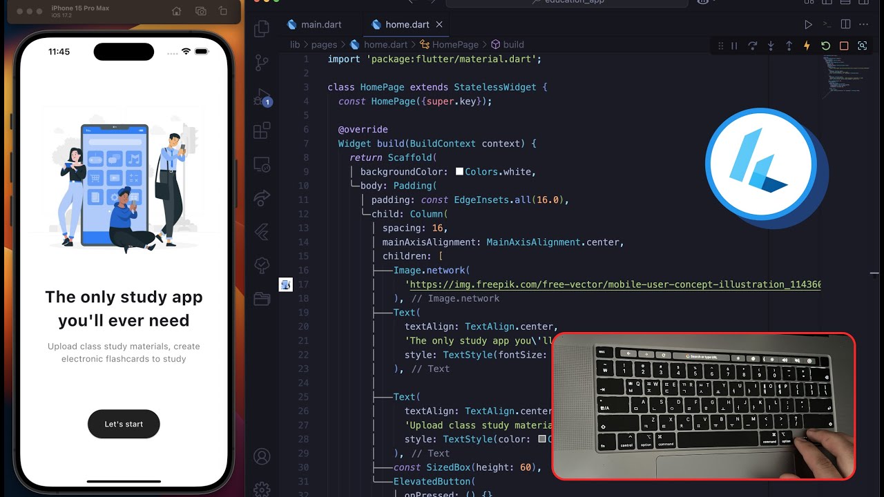 ASMR Programming | Education App UI in Flutter No Talking (Part1)