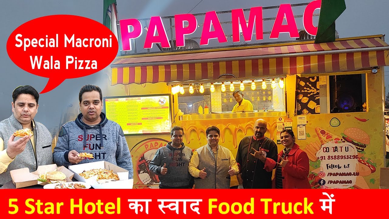 Try Pizza ! Burger ! Sandwich ! Rolls at Papamac ! Food Truck in India ! Faridabad Street Food