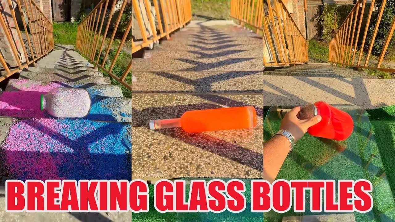 Breaking Glass Bottles and Balloon Drops 🔥 Crushing Crunchy & Soft Things #asmr #satisfying