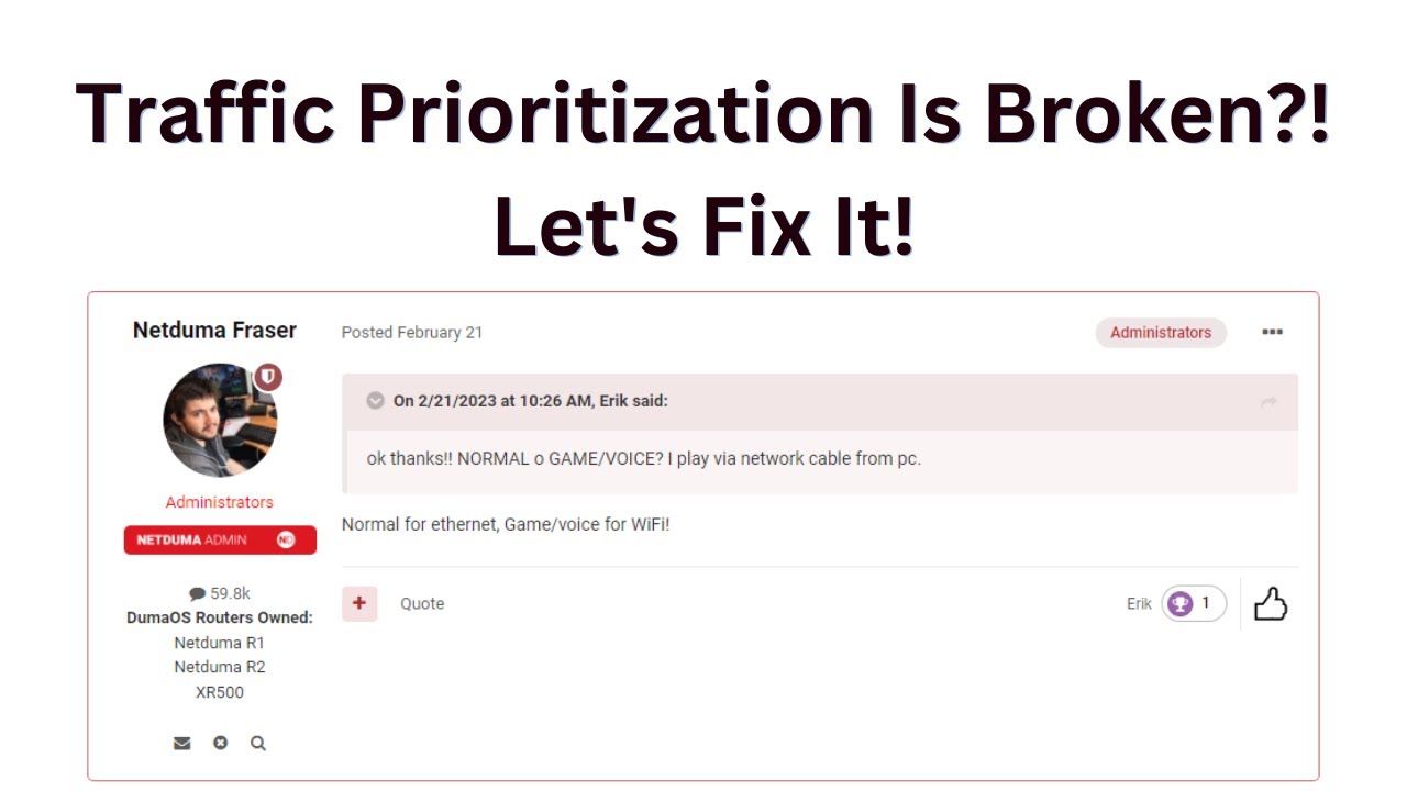 #dumaos DumaOS Traffic Prioritization Isn't Setup Properly?! Let's Fix It