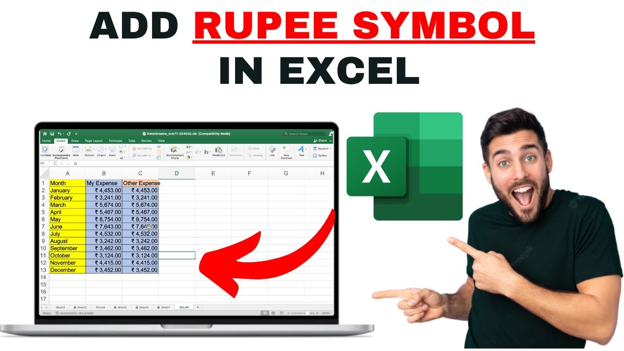How to Add Rupee Symbol In Excel