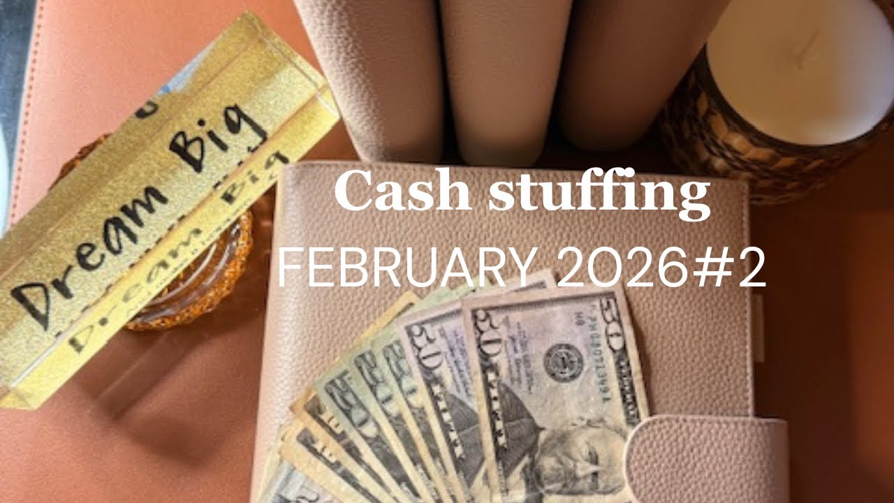 CASH STUFFING | February 2026 Paycheck 2 | 1 Goal, 1 Binder, 6 Savings Challenges 