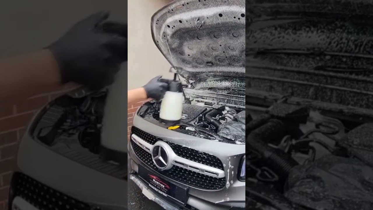 💦Deep engine bay wash | Mercedes Benz wash  #satisfyingvideo #engine #cars #enginewash #viralshorts