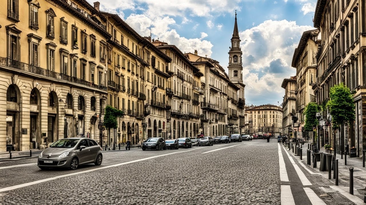 Driving in  Italy: Reaching the Heart of Turin - 4K