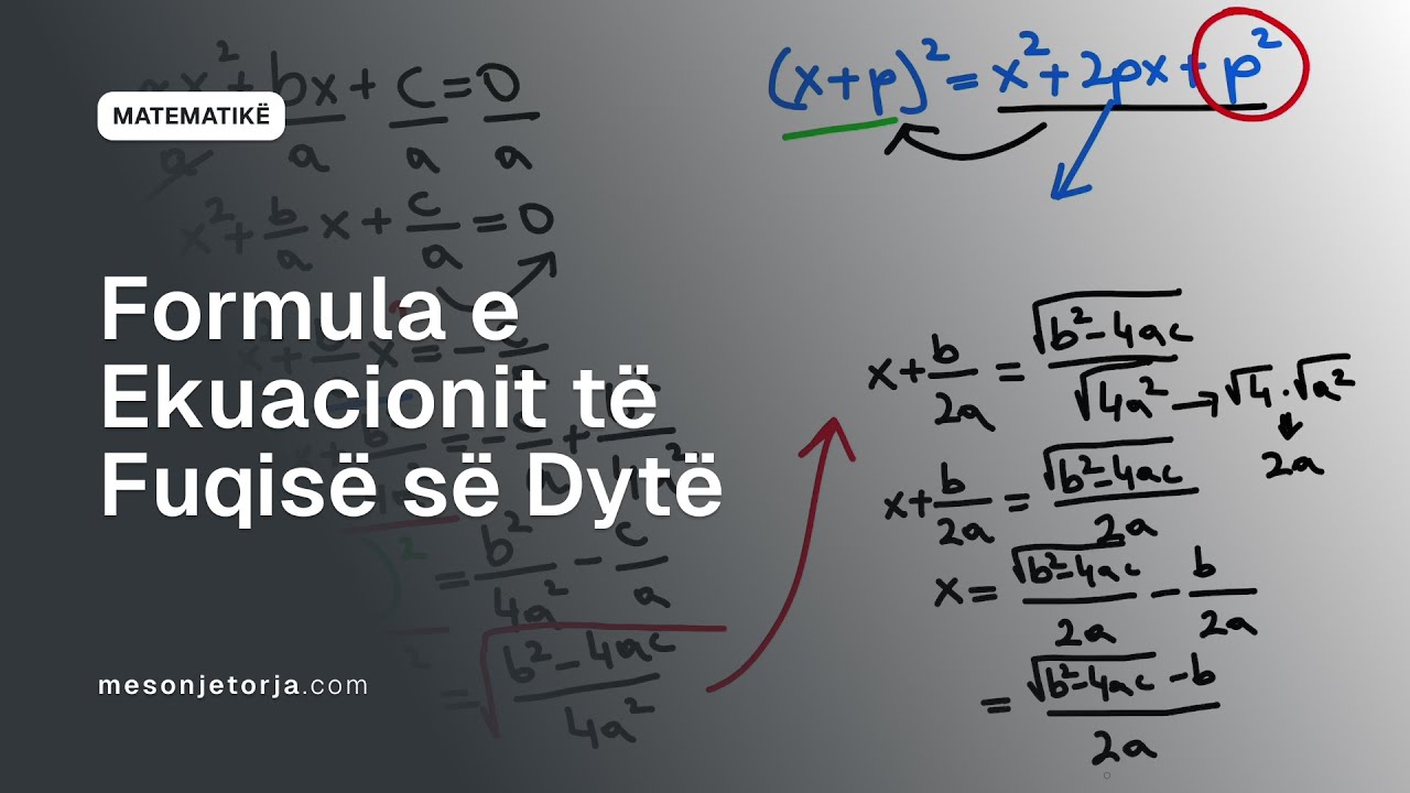 Vërtetimi i Formulës së Ekuacionit të Fuqisë së Dytë (me katror të plotë)