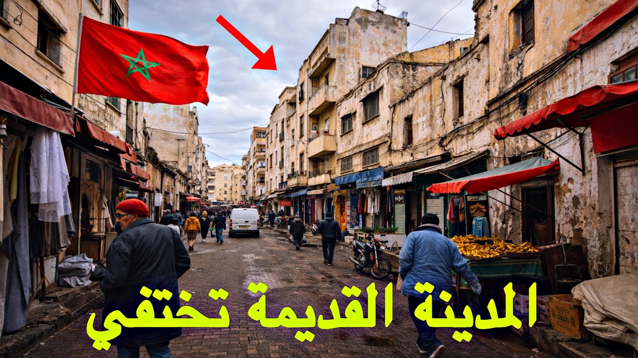 المحج الملكي: أشغال هدم المدينة القديمة كازا زنقة موحى و سعيد ، الطاهر العلوي ، قبل الهدم والإختفاء🚜