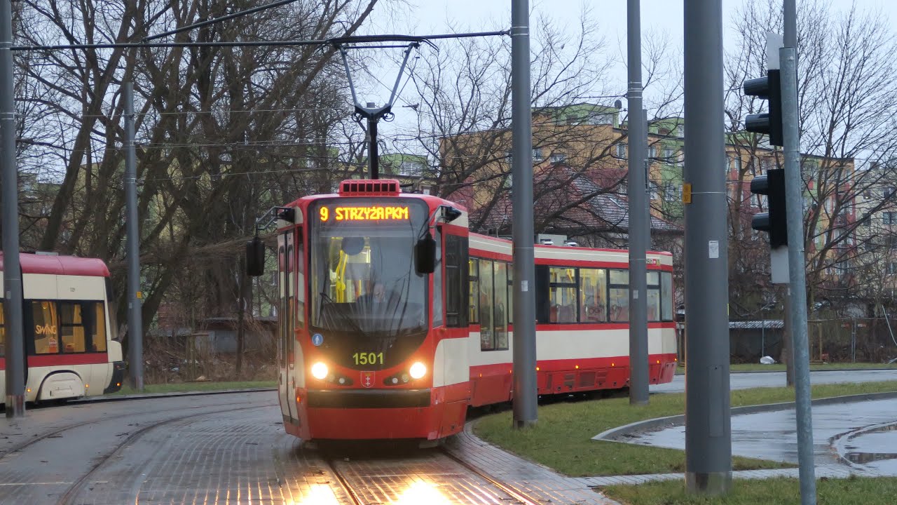 Gdańsk - Przejazd Konstal 114Na #1501 - Linia 9 Strzyża PKM - Brama Wyżynna