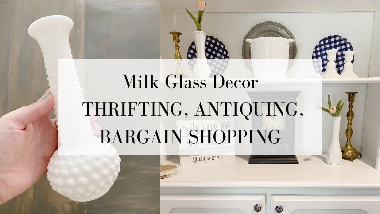 Milk Glass Decor for Built-in Shelves | Milk Glass Decor Ideas