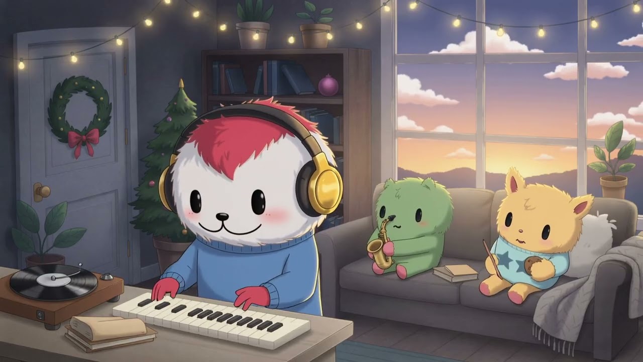 Christmas Cozy Plush Ambience | Relaxing Lofi Room [10 HOURS]
