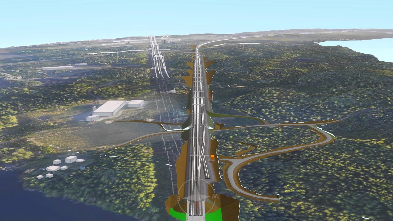 Animerad film för Hallsberg-Stenkumla – överflygning, lågt, 3D-version | Trafikverket