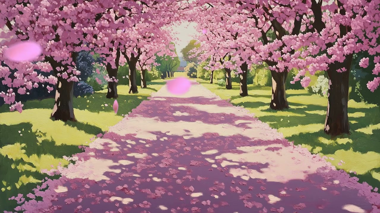 Cherry Blossom Oil Painting 🌸 Spring Frame TV Art 4K | Relaxing Animated Screensaver
