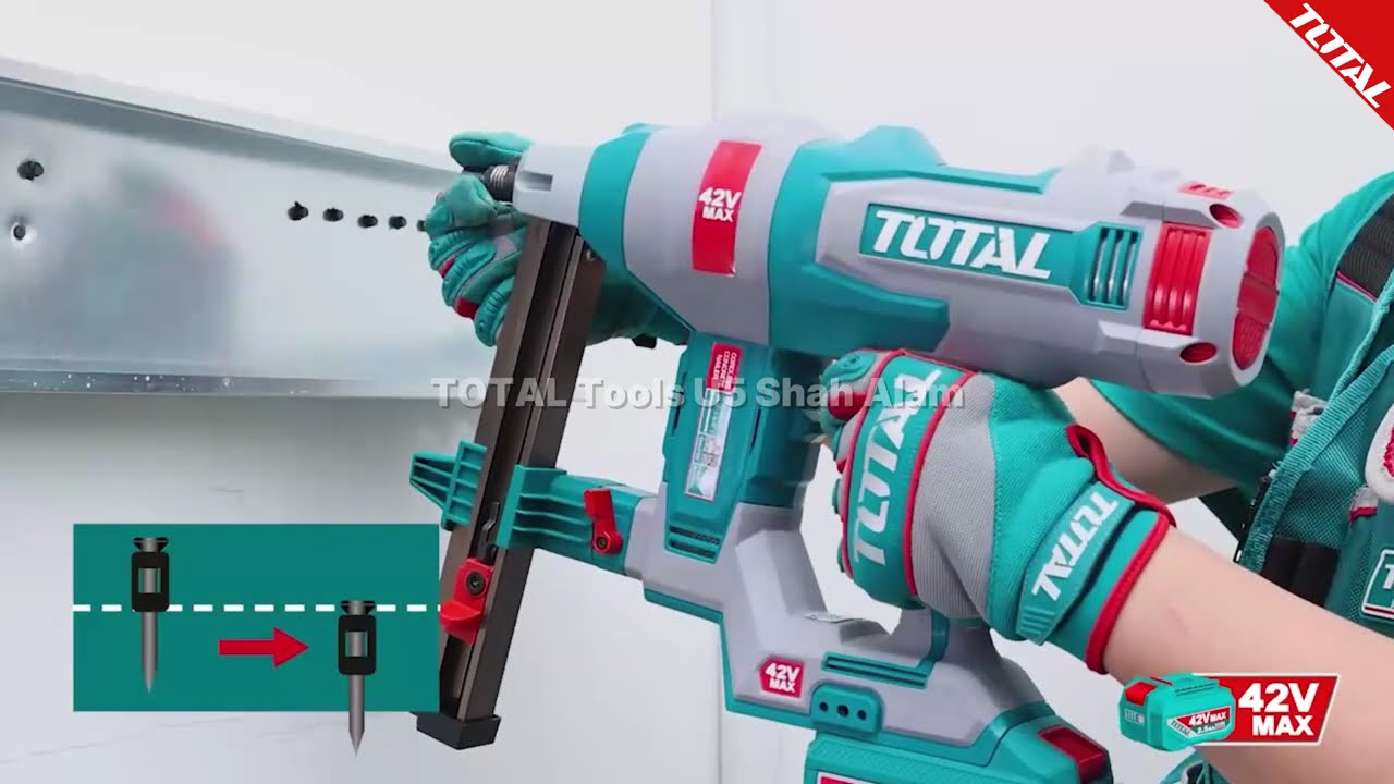 TOTAL Tools 42V series Li-ion Cordless concrete nailer ∅2.9mm*19~ 40mm (3/4 ''-1-5/8'') -TCNLI420602