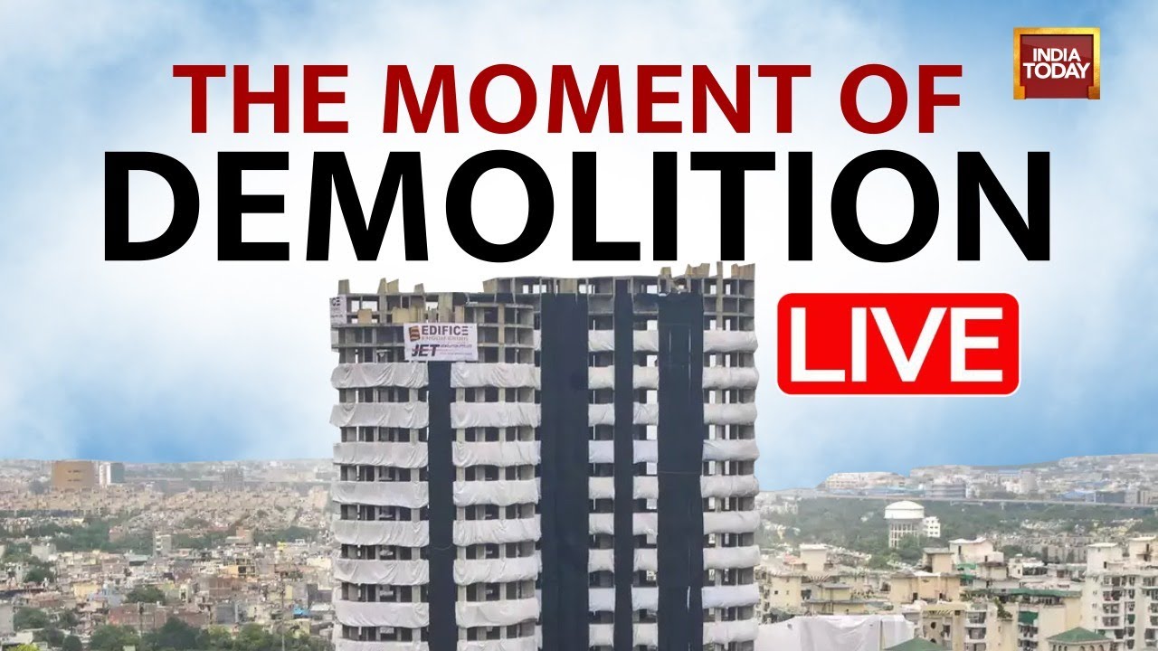 Twin Tower Demolition LIVE | Supertech Twin Towers Demolished Within 9 Seconds | Noida News