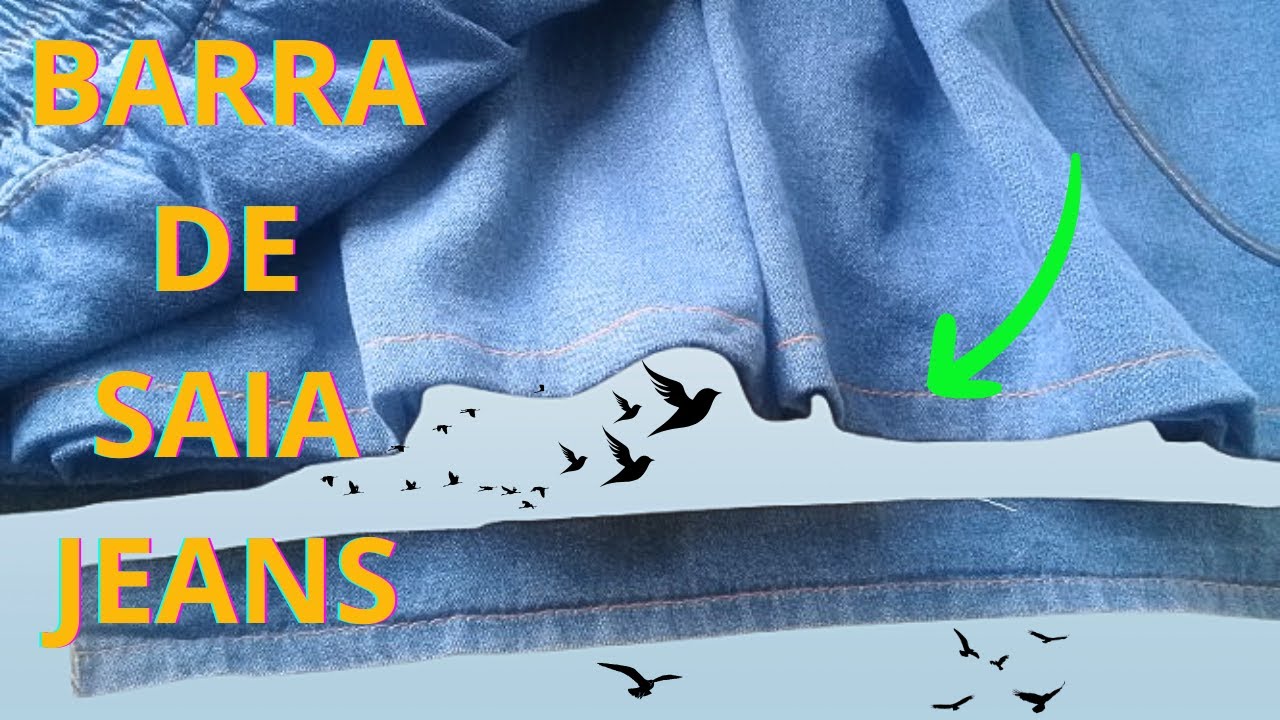 Como Fazer Barra Em Saia Jeans Com Três Camadas -  Saia Três Marias